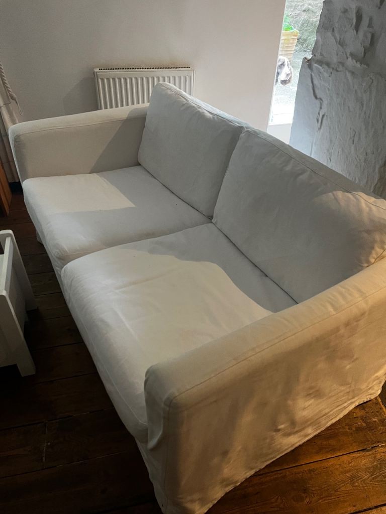 2 x Ikea White Two-Seater Sofa – Great Condition