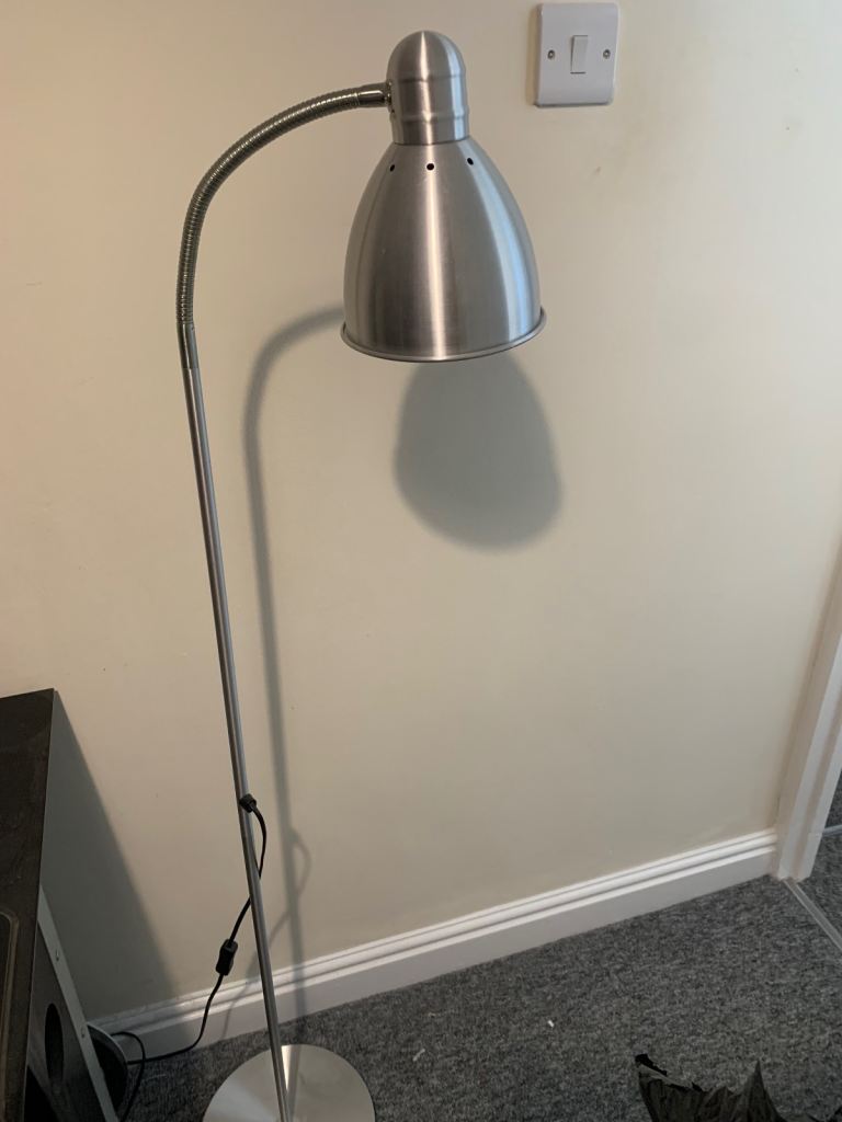 Ikea LERSTA Light Floor Reading Lamp Aluminum Long Cord Adjustable 