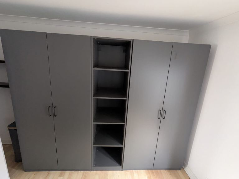 Dark Grey IKEA Pax / Forsand Wardrobe for sale 