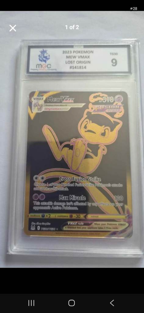 Pokemon Mew VMAX Graded Card – MGC 9, Lost Origin Set