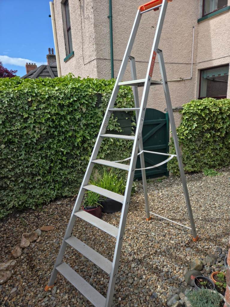 TUBESCA Anodised Aluminium 8 steps Step Ladder
