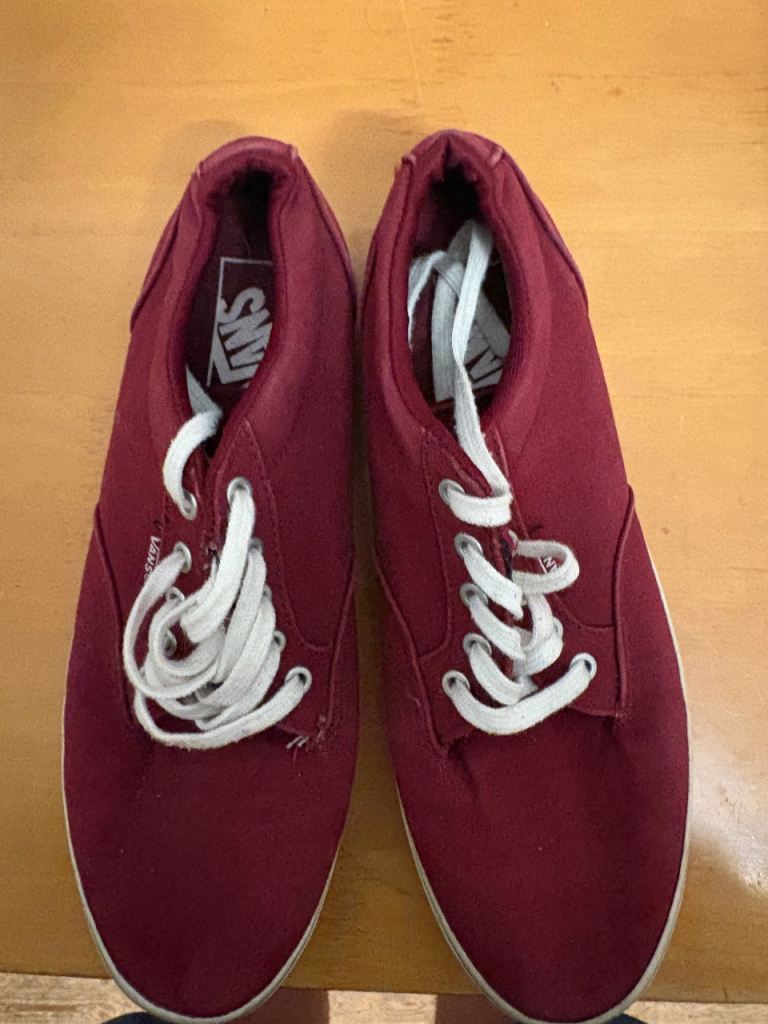 Vans Red Canvas Trainers - UK 4.5, Good Condition