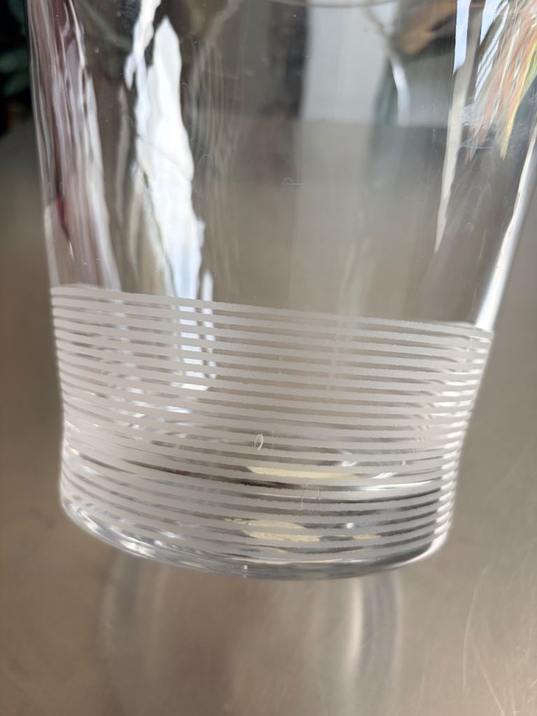 Glass Ice/Wine/Champagne Bucket with Striped Base - 22cmx20cm