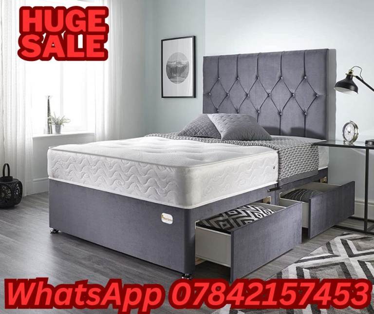Affordable Double Divan Bed with  Storage Drawers – All Sizes And Mattress 