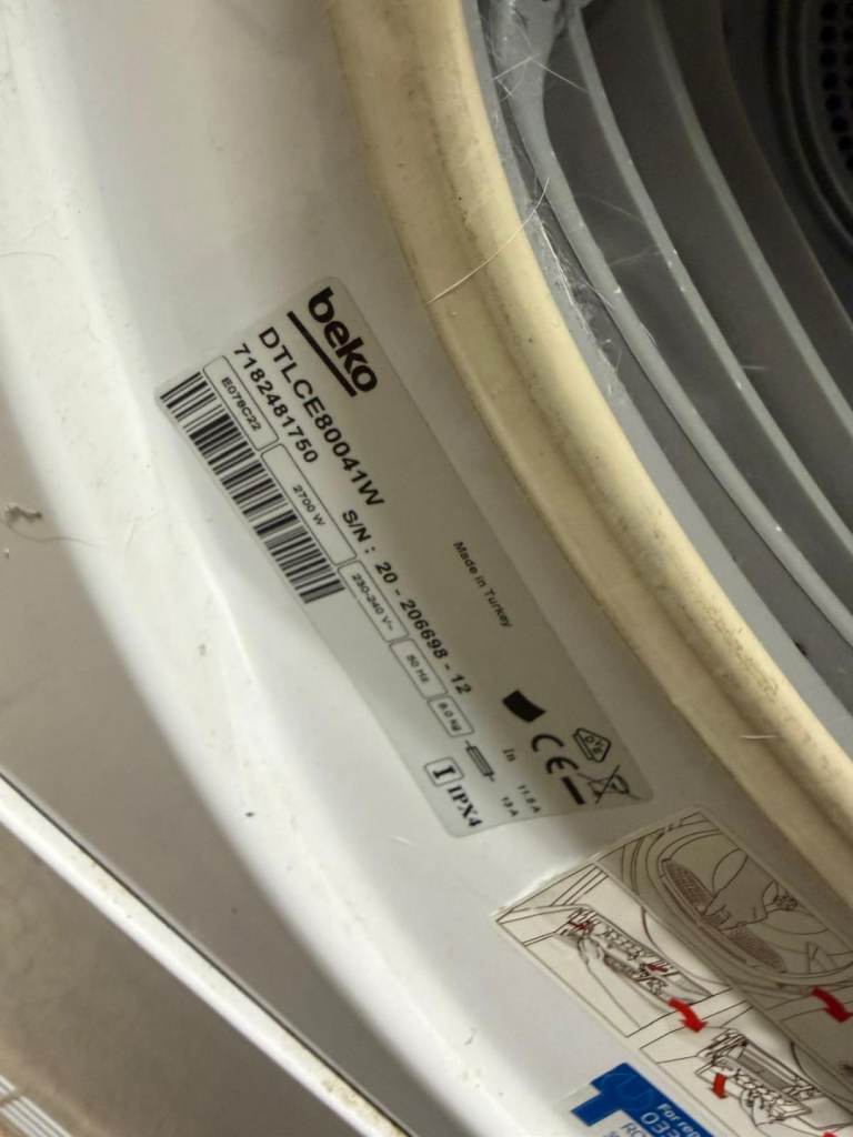 Beko 8kg Condenser Tumble Dryer – 3 Years Old – 