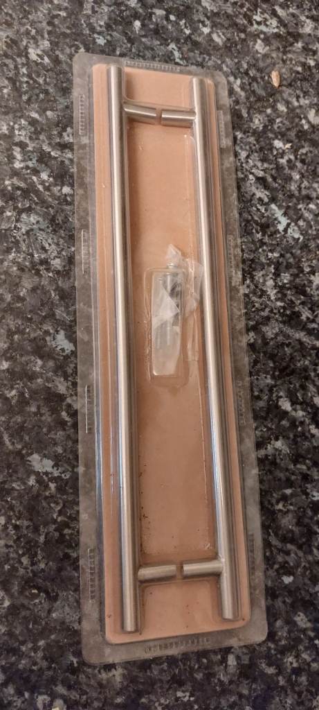 B&Q Brushed Nickel Effect Rod Handles