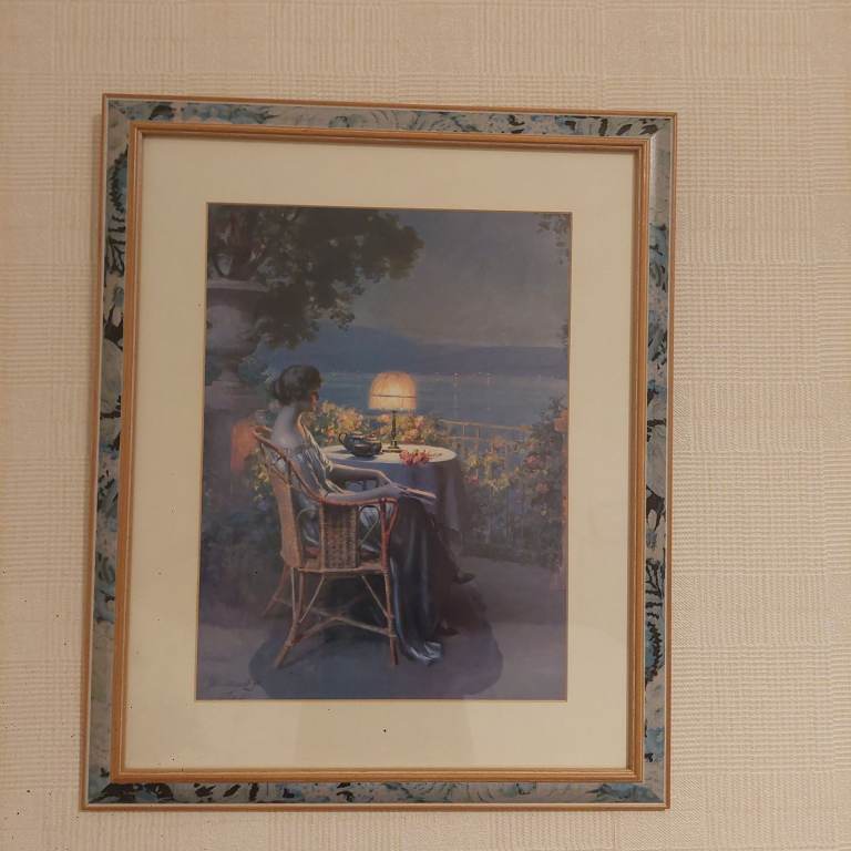 Framed Picture - Lady relaxing