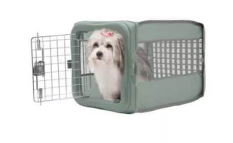 Used twice small fold away pet crate