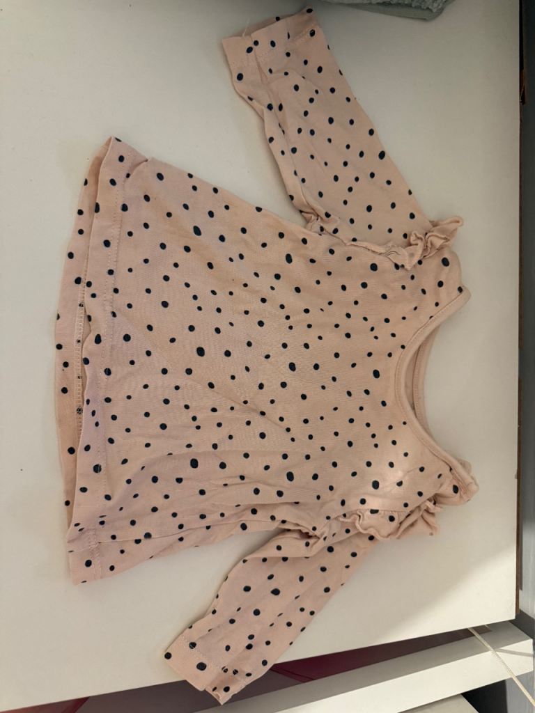 Matalan Baby Girls Pink Polka Dot Top – 0-3 Months