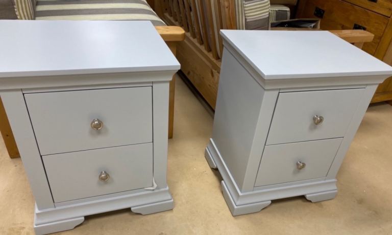 New light grey bedside lockers £99 each 