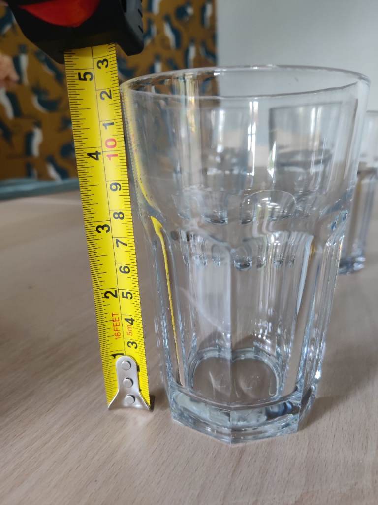 Clear Glass Tumblers – Set of 3, Good Condition