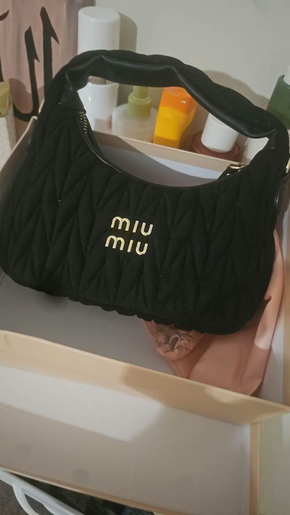 Miu Miu Black Quilted Handbag – Good Condition