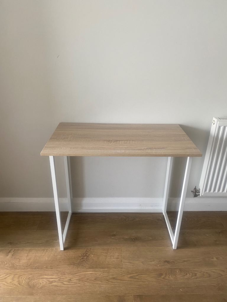 Compact Folding Desk / Table – Light Wood Effect