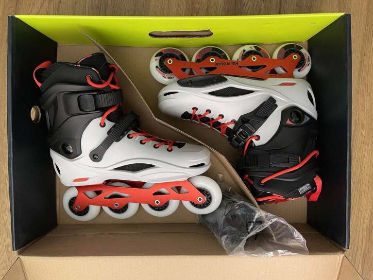 Rollerblade RB Pro X Inline Skates - Grey / Warm Red - Size UK 9 EU 43 CM 28.0