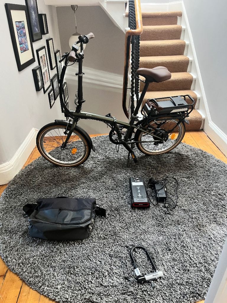BTWIN electric bike includes lock and pannier bag 