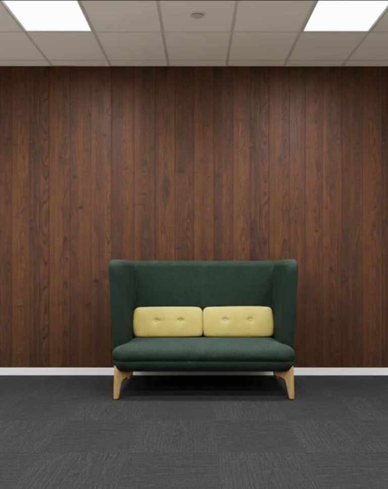 Orangebox Coze medium back 2 seater reception sofa.