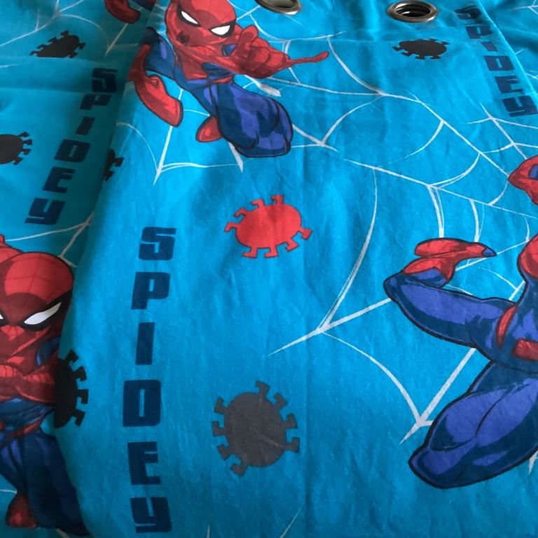 Spider-Man single bedset with matching blackout curtains custom made