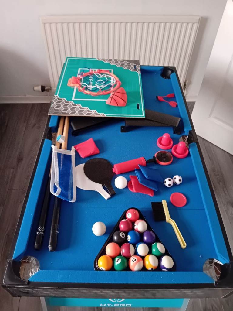 HY-PRO Multi-Game Table – Pool, Foosball, Air Hockey, Darts