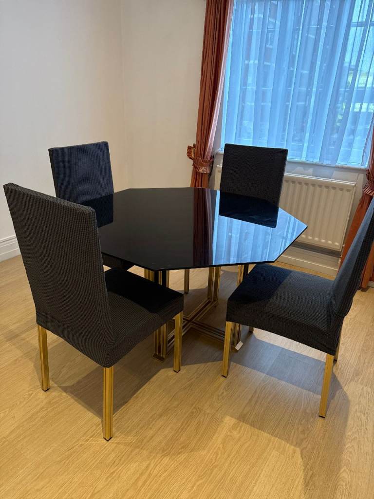 image for Harrods Black Glass Dining Table