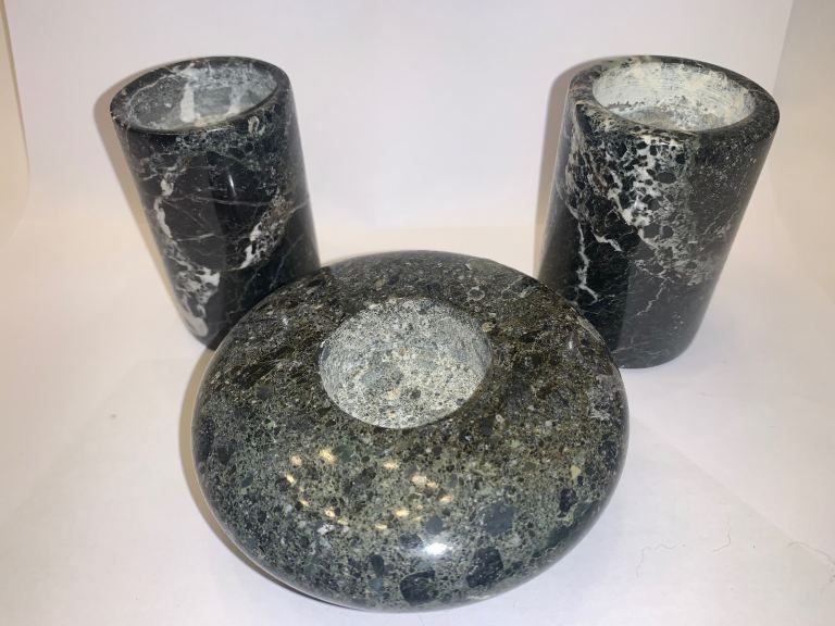 Black Marble Tea Light Holder