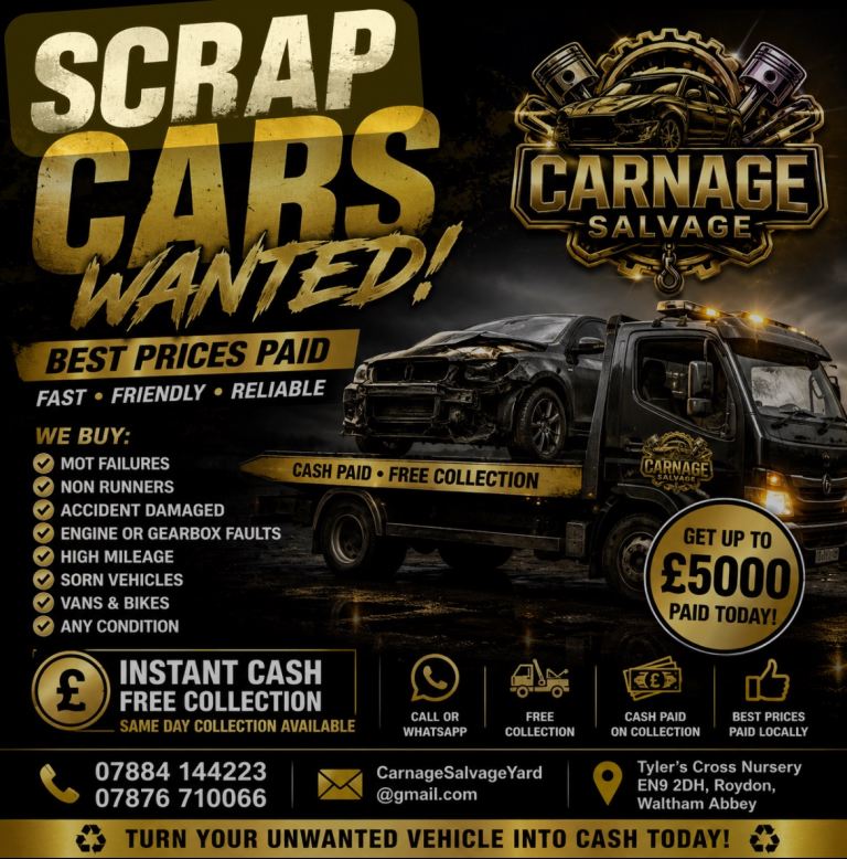 🚘SCRAP CARS, VANS & TRUCKS WANTED - BEST PRICES PAID LOCALLY💷