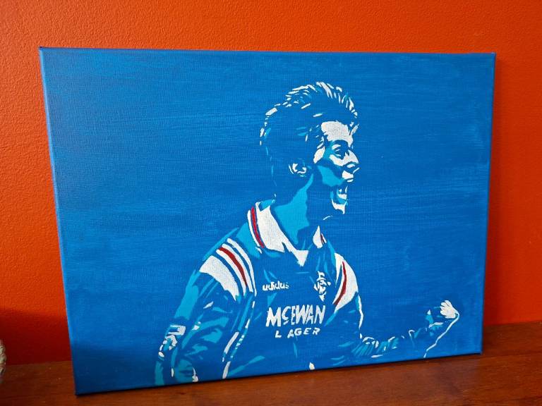 Laudrup Rangers Stencil Art Canvas