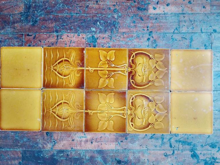 1894 year fireplace tiles