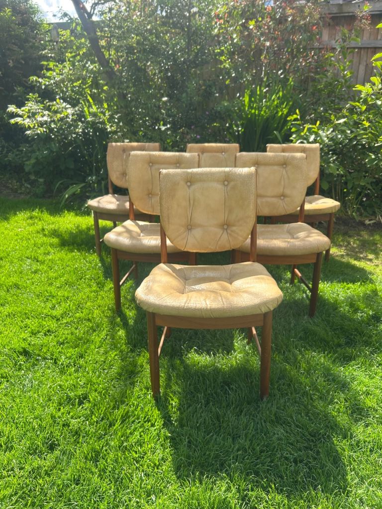 Midcentury Vintage Teak Macintosh dining chairs x6