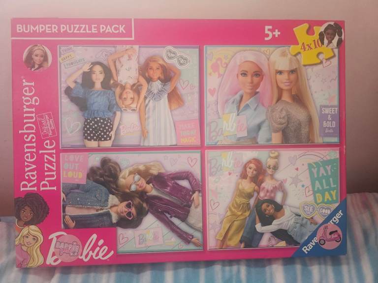 Ravensburger Barbie & Disney Princess Bumper Puzzle Pack (4 x 100pc) NEW