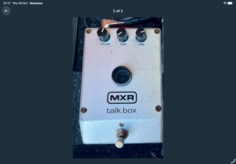 MXR Talk Box Pedal with Power Supply – Good Working Order