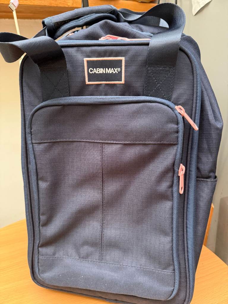 CabinMax Narvik Free Underseat Navy & Pink Zips 40 x25 x20 20L Ryanair / Wizz etc