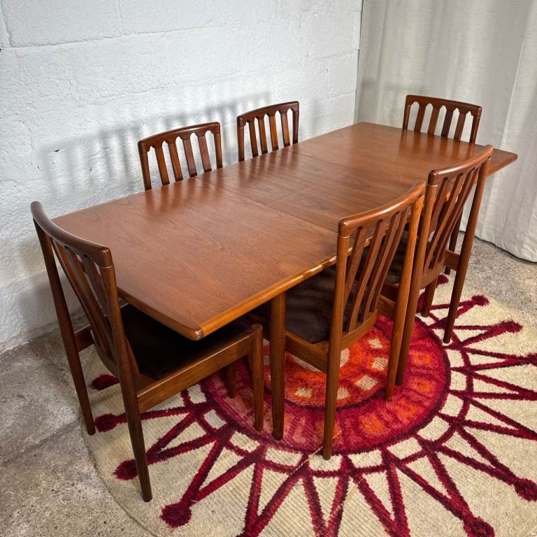 Meredew Teak Dining Set Mid-Century Extending Table & 8 Chairs Vintage Retro