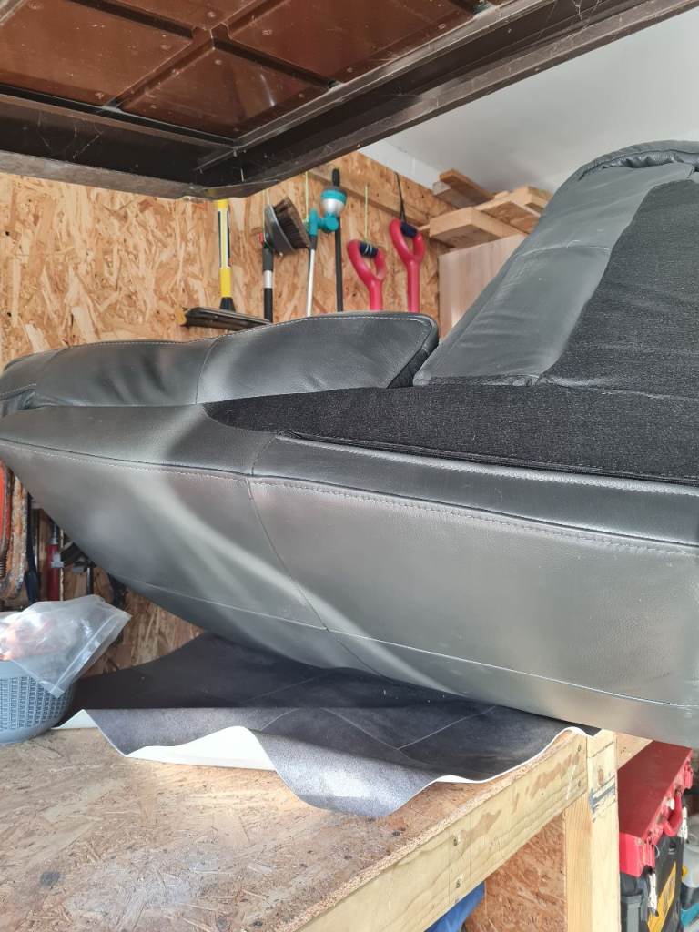 Black leather from sofa unit for craft workers