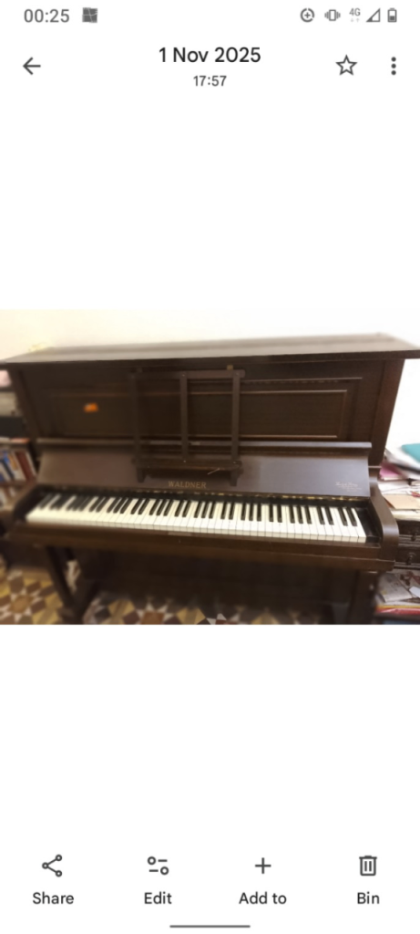 Waldner upright piano and music stool