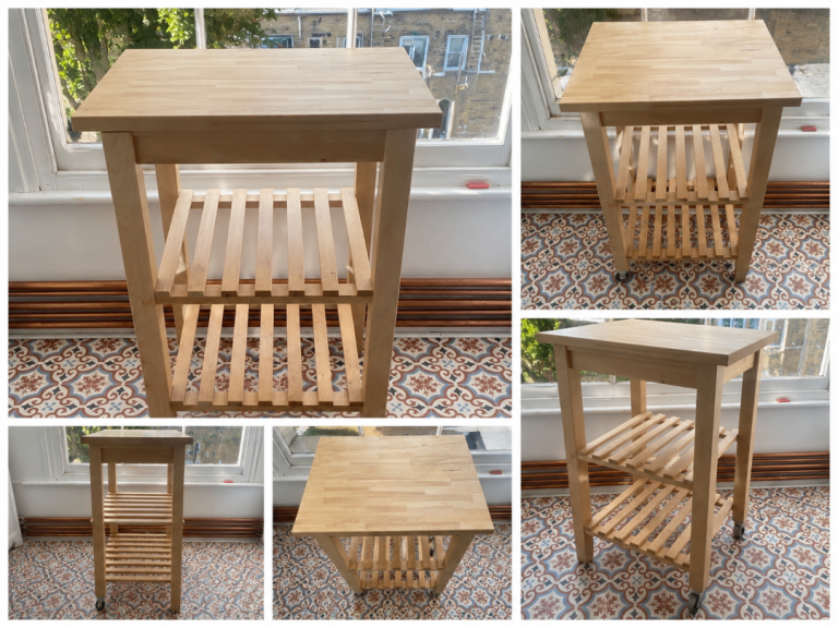 Wooden Kitchen Trolley/Cart - Butcher Block Style