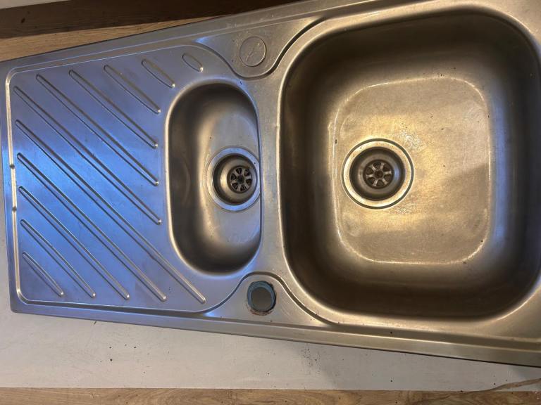 Stainless Steel Kitchen Sink with Double Bowl and Drainer