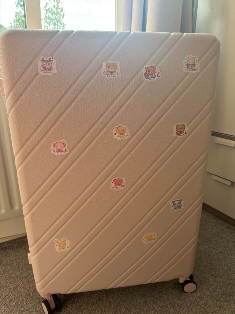 Pink Suitcase with Wheels – Good Condition