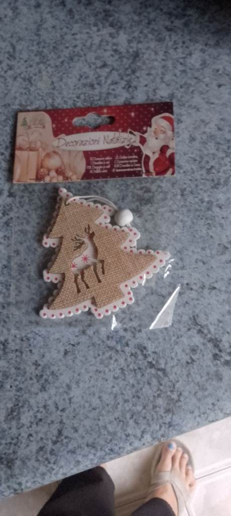 BNISP Lovely White Hessian Style Christmas tree hanging decoration 