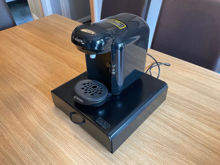 Tassimo Vivy 2 Coffee Maker and storage tray