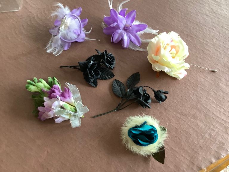 Floral Corsages for Weddings/Proms/Parties,etc., including 2 lilac wristband corsages.