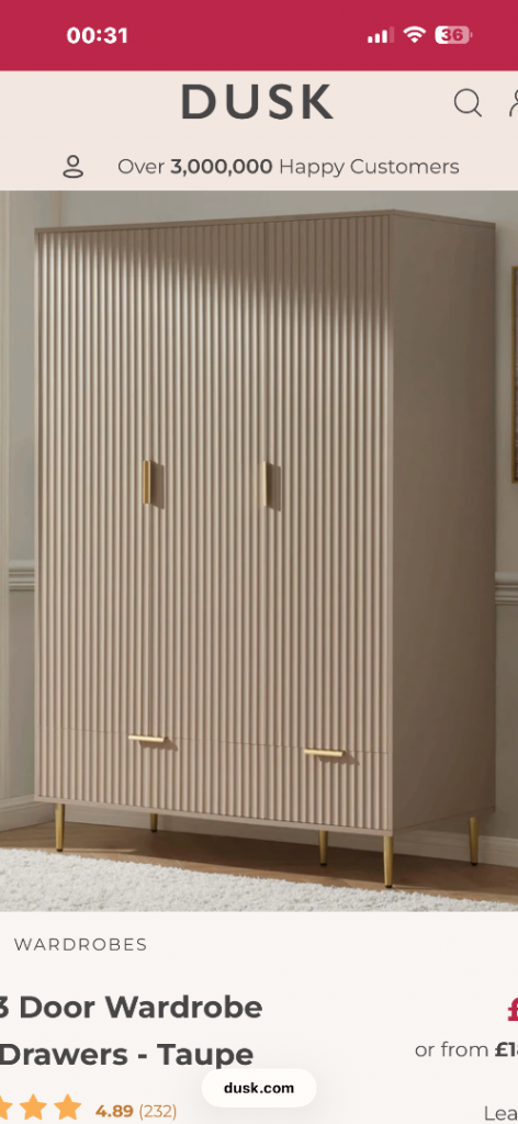 Dusk Evie Wardrobe Taupe
