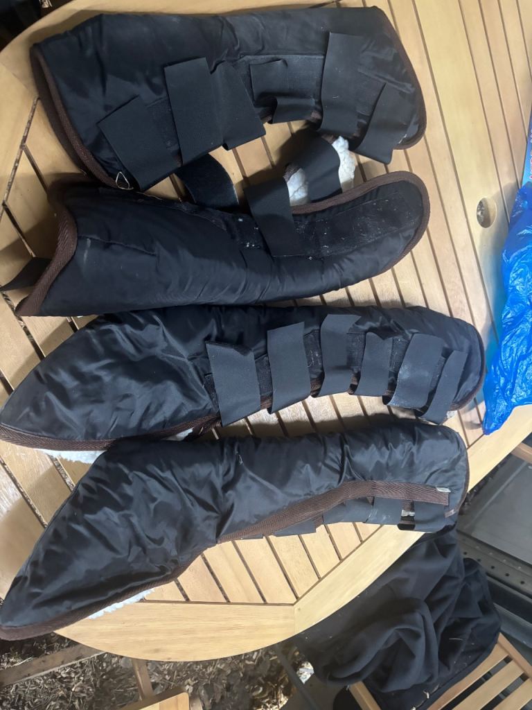 Black Cob fleece lined travel boots with brown trim 