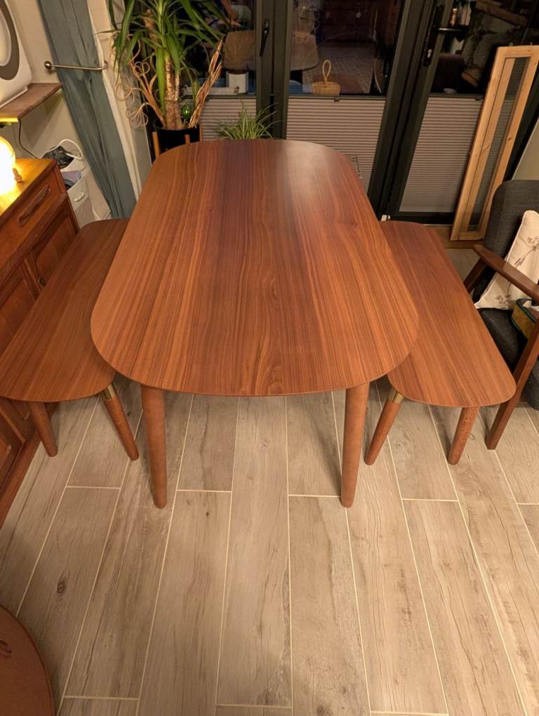 Wooden Dining Table & Benches - MADE