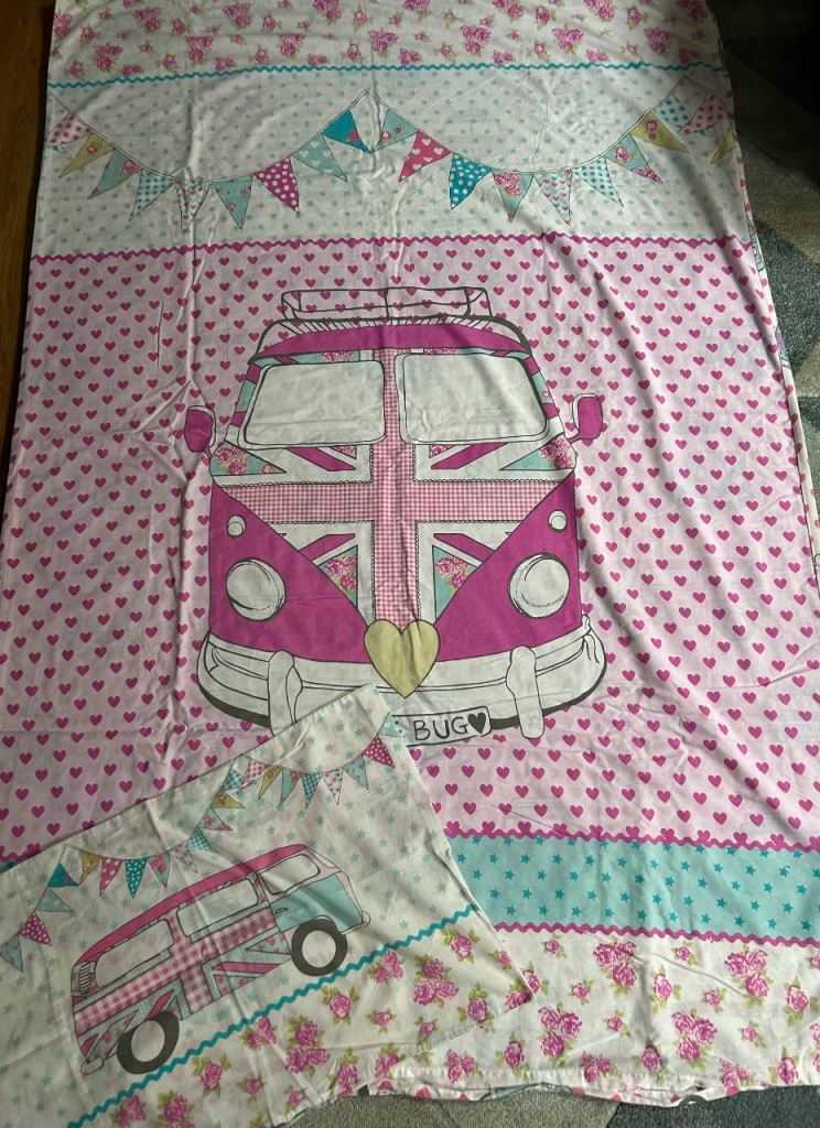 Dunelm Camper Van Duvet Cover and Fitted Sheet Set