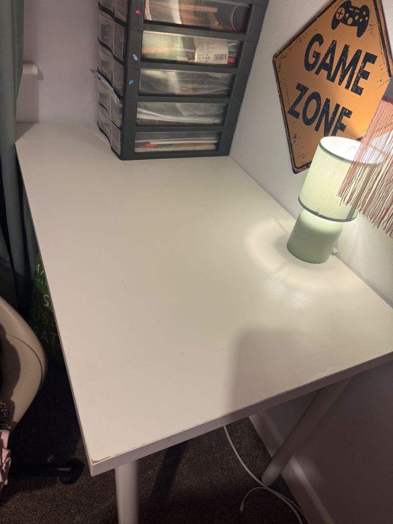 White IKEA desk