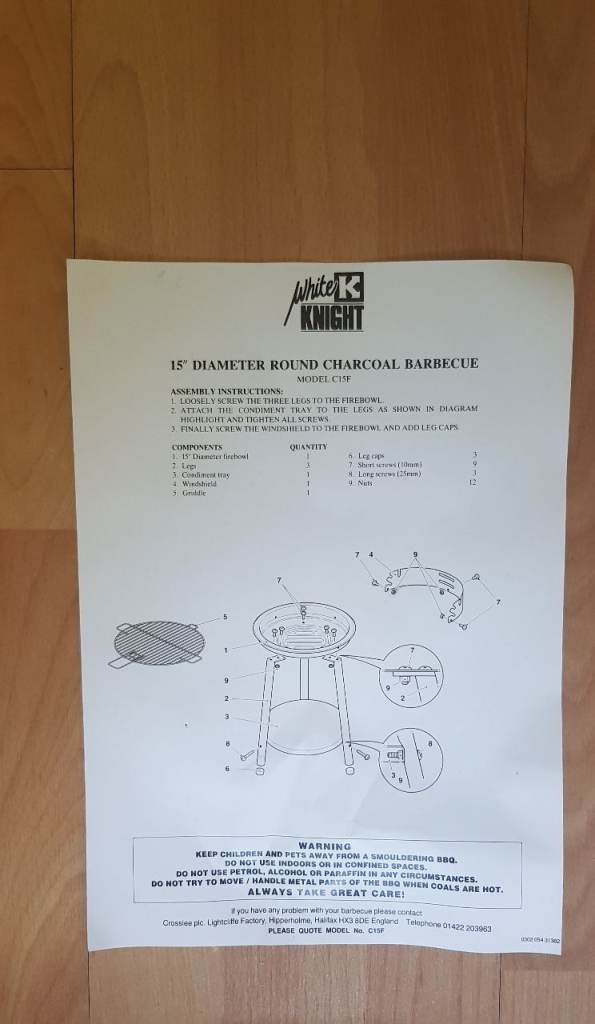 NEW White Knight 18" Round Charcoal Barbecue