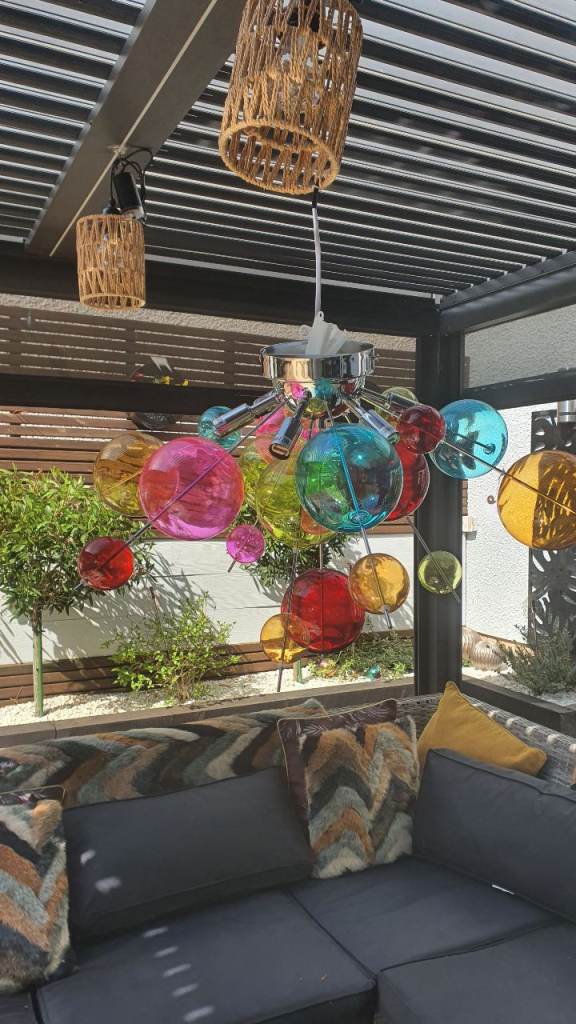 Colourful Glass Orb indoors Chandelier Style Light