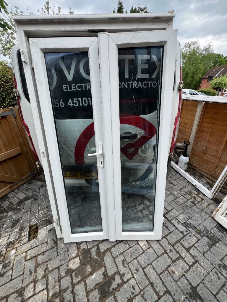 White UPVC French doors (Set34)