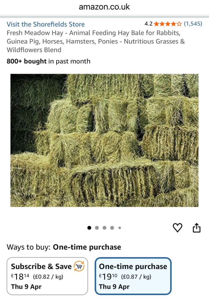 Shorefields fresh meadow hay 21kg 