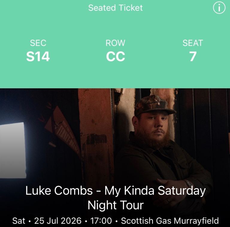 Luke Combs Concert Tickets – Seated 